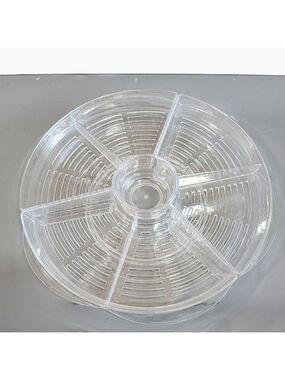 Lazy Susan rotating large party tray Ice cooling veggie condiments platter